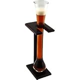 Half Yard of Ale Beer Glass with Wood Stand