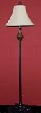 Pine Cone Floor Lamp with Linen shade and Aged Patina finish