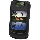 BLACK Proguard Hard Rubber Coated Plastic Snap On Case Cover Shield with Belt Clip for Verizon Motorola W755