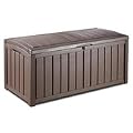 KETER WOOD EFFECT GARDEN PATIO DECK BOX. 390 LITRE SIZE