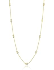 King Baby 18K Vermeil 3D Pave Cubic-Zirconia Crowned Heart on 38" Fine Curb Link Necklace