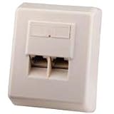 Wentronic Anschlussdose RJ45 Anschlussdose Aufputz Kat5e 2er geschirmt weiss weiss