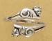 Oxidized Adjustable Sterling Silver Ring, 9/16 in wide, Cats