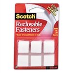 Recloseable Hook & Loop Fastener Squares - White (3-pk.)