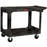 Utility 2 Flat-Shelf Cart 500 Lb Struct Foam Bla