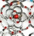 Improving Lifestyles Open Flower Adjustable Ring with Crystals Red