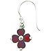 Sterling Silver Synthetic Red Flower Dangle