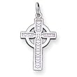 14k White Gold Celtic Cross Charm - Measures 18x13mm