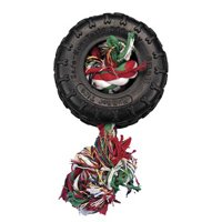Dog Toy Rubber – 10 cm Tire with Rope