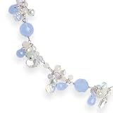 Sterling Silver Blue Lace Agate/Opalite/Amazonite/Cult. Pearl Necklace - 16 Inch