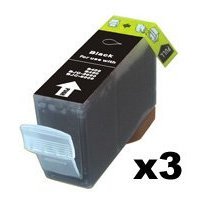 Canon PGI-5Bk 3 Pack Black Compatible Inkjet Cartridge w/ Chip for Pixma MP500 MP530 MP600 MP800 iP4200 iP4300 iP4500 iP5200 iP5200