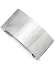 Sterling Silver Hammered Brushed Cuff Bangle Bracelet
