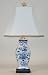 Blue and White Rectangular Porcelain Table Lamp