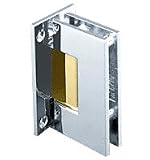 CRL Geneva 037 Series All Chrome with Brass Accents Wall Mount Full Back Plate Standard Hinge
