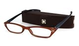 UrbanSpecs Readers Reading Glasses - BRU25 Crystal Amber with Blue