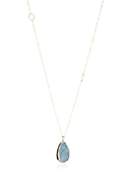 Melissa Joy Manning "Neptune" 14k Gold Hemimorphite Druzy Necklace