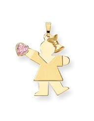 Genuine IceCarats Designer Jewelry Gift 14K Girl With Cz October Birthstone Charm
