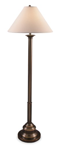 Lighting Enterprises F-1413/9156 Mission Bronze Finish Floor Lamp with Cream Linen Hardback Shade