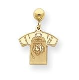 14K Cincinnati Bengals Disc Initial Ball Post Earrings
