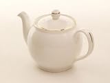Review Dandy Lines  / Dndylne China Tea Pot 6Cup White & Gold