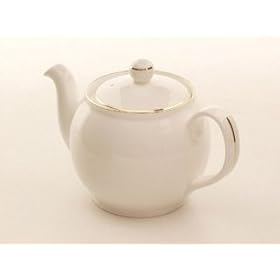 Dandyline China Tea Pot 4Cup White & Gold