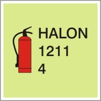 halon fire extinguisher:FIRE EXTINGUISHER - HALON Sign - 6