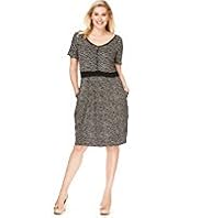 Plus Front Zip Spotted Dress