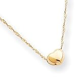 14k 16 Chain With Heart Charm Necklace