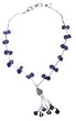 Y-shape Silver Bead Necklaces in Amethyst Gemstone 18 inches