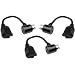 Cables Unlimited PWR-PSLIB-3 1-Foot Outlet Xtender Power Cord with Pass Through
