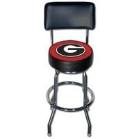 Georgia Bulldogs Single Rung Vinyl Bar Stool w Back. 