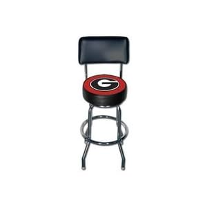 Click here to buy Georgia Bulldogs Single Rung Vinyl Bar Stool w Back. .