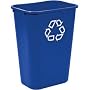 Rubbermaid(R) Deskside "We Recycle" Container, 7 Gallons, 14 1/4"H x 15"W x 10 1/4"D, Blue