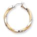 Jewelry : 14k and Rhodium 3.5mm Twisted Hoop Earrings