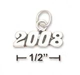 Sterling Silver Antiqued Bold 2008 Charm