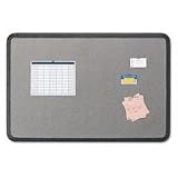 Iceberg 35031 Iceberg Fabric Bulletin Board, 36 x 24, Gray with Black Polyethylene Frame