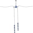 SWAROVSKI Solar Blue SINGLE Gem DUAL RHINESTONE Dangle BELLY CHAIN