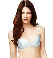 Limited Collection Panelled Floral Lace Padded A-DD Bra with Silk