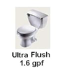 Gerber 21-302 Ultra Flush Round Front Two Piece Toilet - White