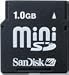 SanDisk miniSD Memory Card 1GB for UTSrarComm (Audiovox) CDM8940
