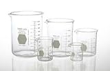 KIMAX Value-Ware Griffin Beakers, Low Form, Double-Capacity Scale, Borosilicate Glass, Kimble Chase