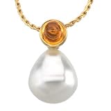 14K Yellow or White Gold Paspaley South Sea Cultured Pearl and Citrine Pendant - Various Sizes