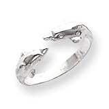 Sterling Silver Polished Dolphin Toe Ring