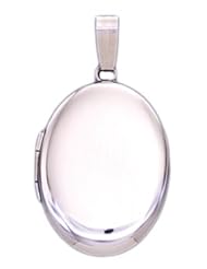 14k White Gold 2 Photo Smooth Oval Locket