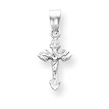 14k Diamond-cut Crucifix Pendant