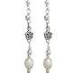 Sterling Silver Pearl Flower Dangle Earrings - Gems Couture