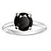 1.00ct tw Natural Treated Black Round Diamond Solitare Ring in 14K White Gold (AAA quality , Dark Black color)