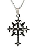 Tomas Black Fleur de Lis Cross Necklace