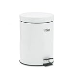 Economical Step Can, Round, Steel, 1 1/2 gal, White