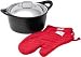 All Clad Cast Aluminum 5.5-Quart Dutch Oven with Two Oven Mitts
